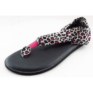 Sanuk Off White‎ Fabric T-Strap Girls Shoes Size 5-6
